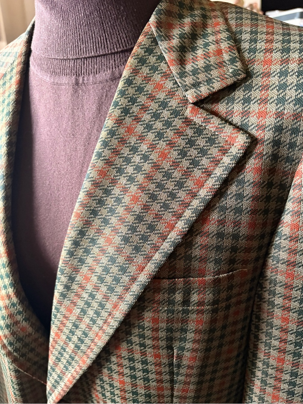 Farrell’s Green & Rust Plaid Wool-Blend Blazer